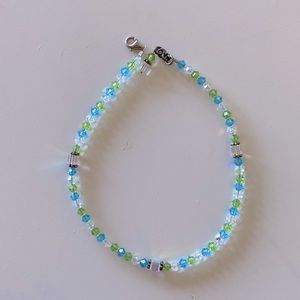 Swarovski and sterling silver anklet